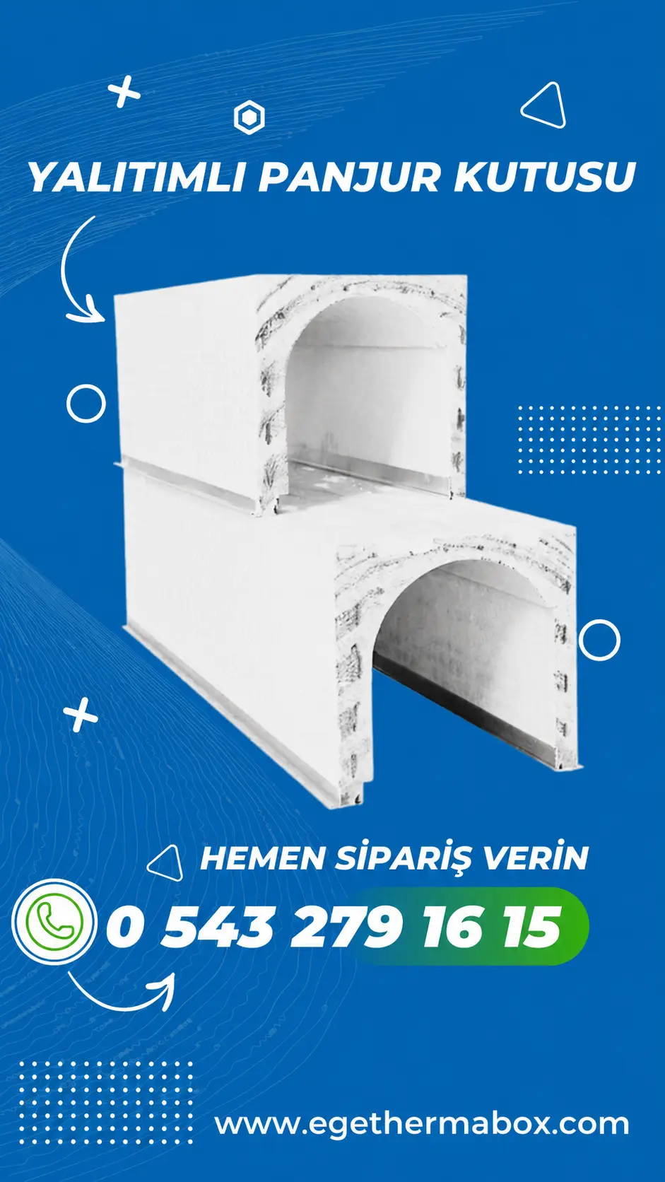 Yalıtımlı panjur kutusu sipariş ve iletişim görseli